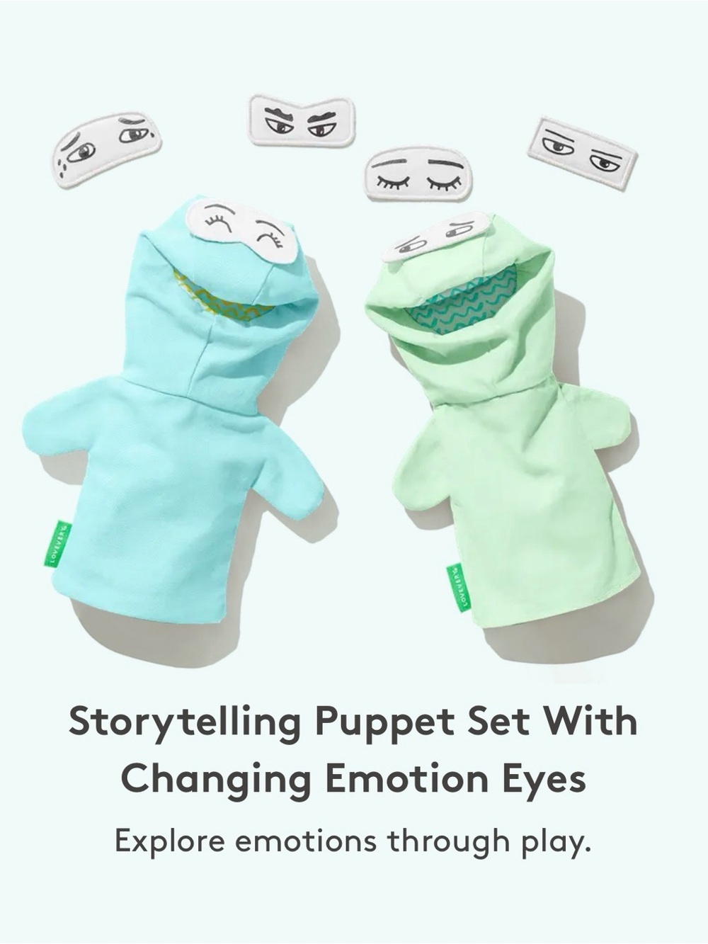 LOVEVERY Storytelling Puppet Set w/ Changing Emotion Eyes NWOT